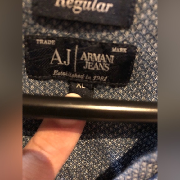 Armani Jeans TM Blue Men’s Authentic HalfButton Down Long Sleeve Shirt XL - Picture 6 of 14